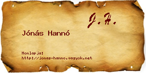 Jónás Hannó névjegykártya